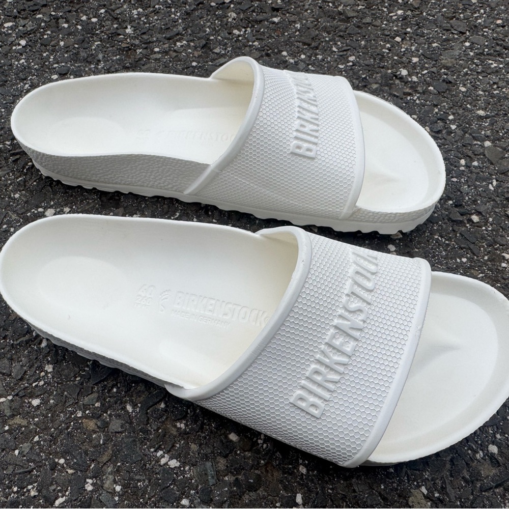 Birkenstock White Barbados EVA Slide Sandals - Picture 3 of 5